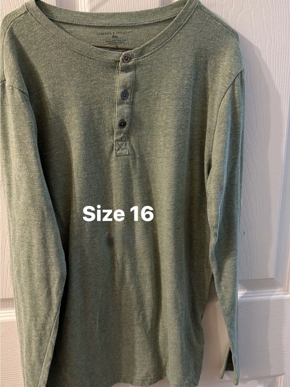 Threads 4 Thought Olive Green Long-Sleeve Henley Tee